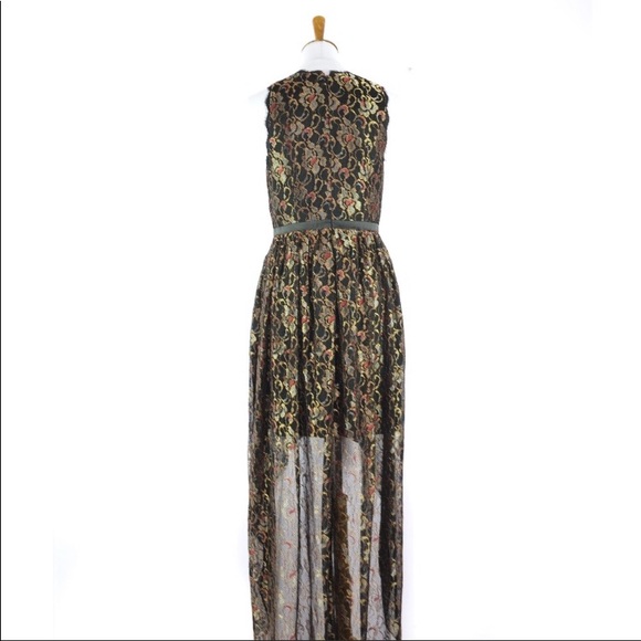 Adrianna Papell black lace high low maxi dress - Picture 4 of 8